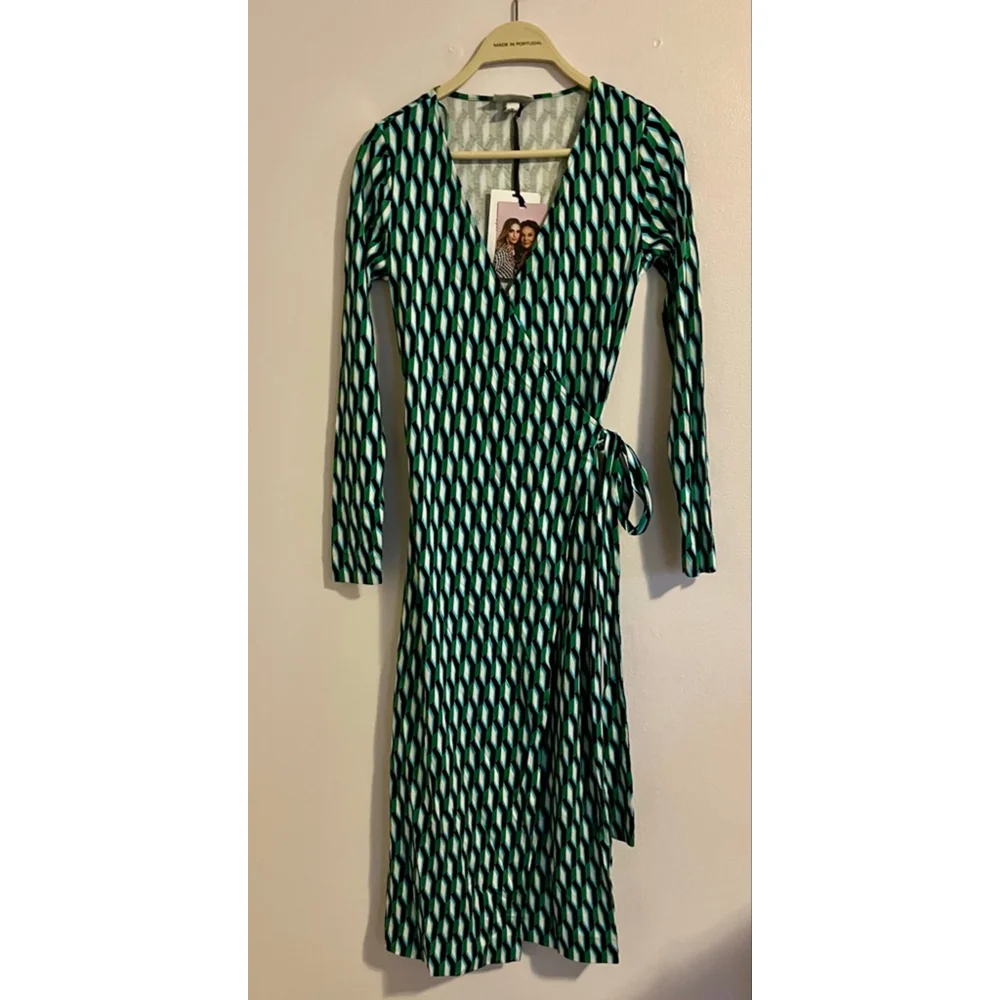 Diane Von Furstenberg x Target NWT midi geometric wrap dress XS